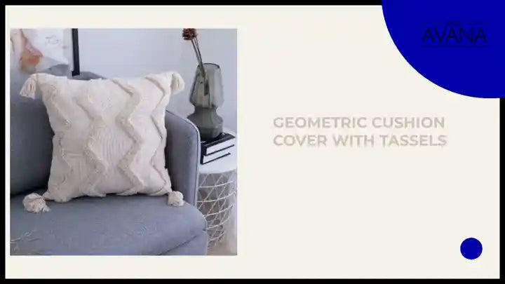 Geometric Cushion Cover With Tassels by@Outfy