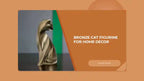 Bronze Cat Figurine for Home Decor by@Outfy