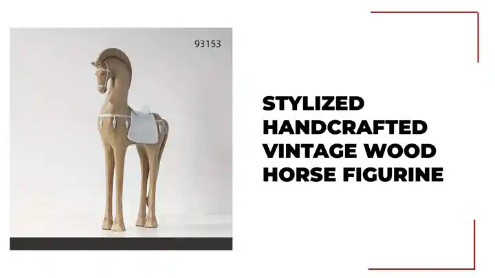 Stylized Handcrafted Vintage Wood Horse Figurine by@Outfy
