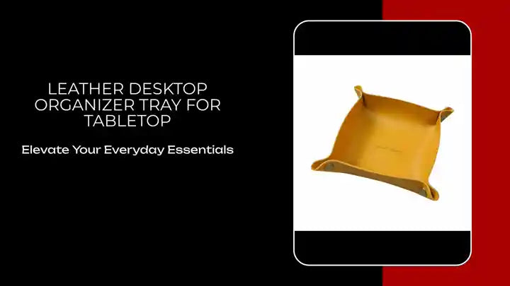 Leather Desktop Organizer Tray for Tabletop by@Outfy