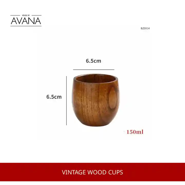Vintage Wood Cups by@Outfy