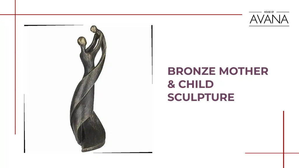 Bronze Mother &amp; Child Sculpture by@Outfy