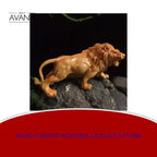 Hand-carved Wooden Lion Sculpture by@Outfy