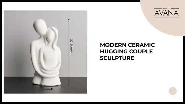 Modern Ceramic Hugging Couple Sculpture by@Outfy