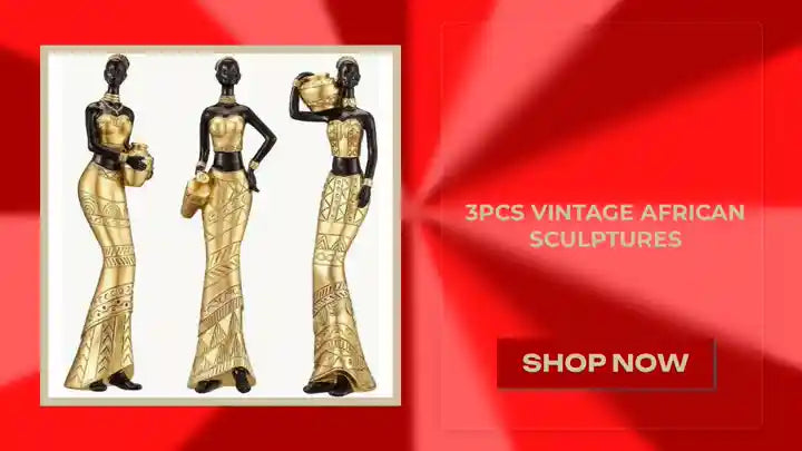 3pcs Vintage African Sculptures by@Outfy