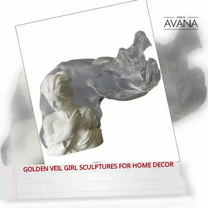 Golden Veil Girl Sculptures for Home Decor by@Outfy