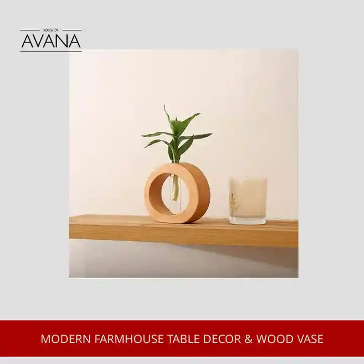 Modern Farmhouse Table Decor &amp; Wood Vase by@Outfy