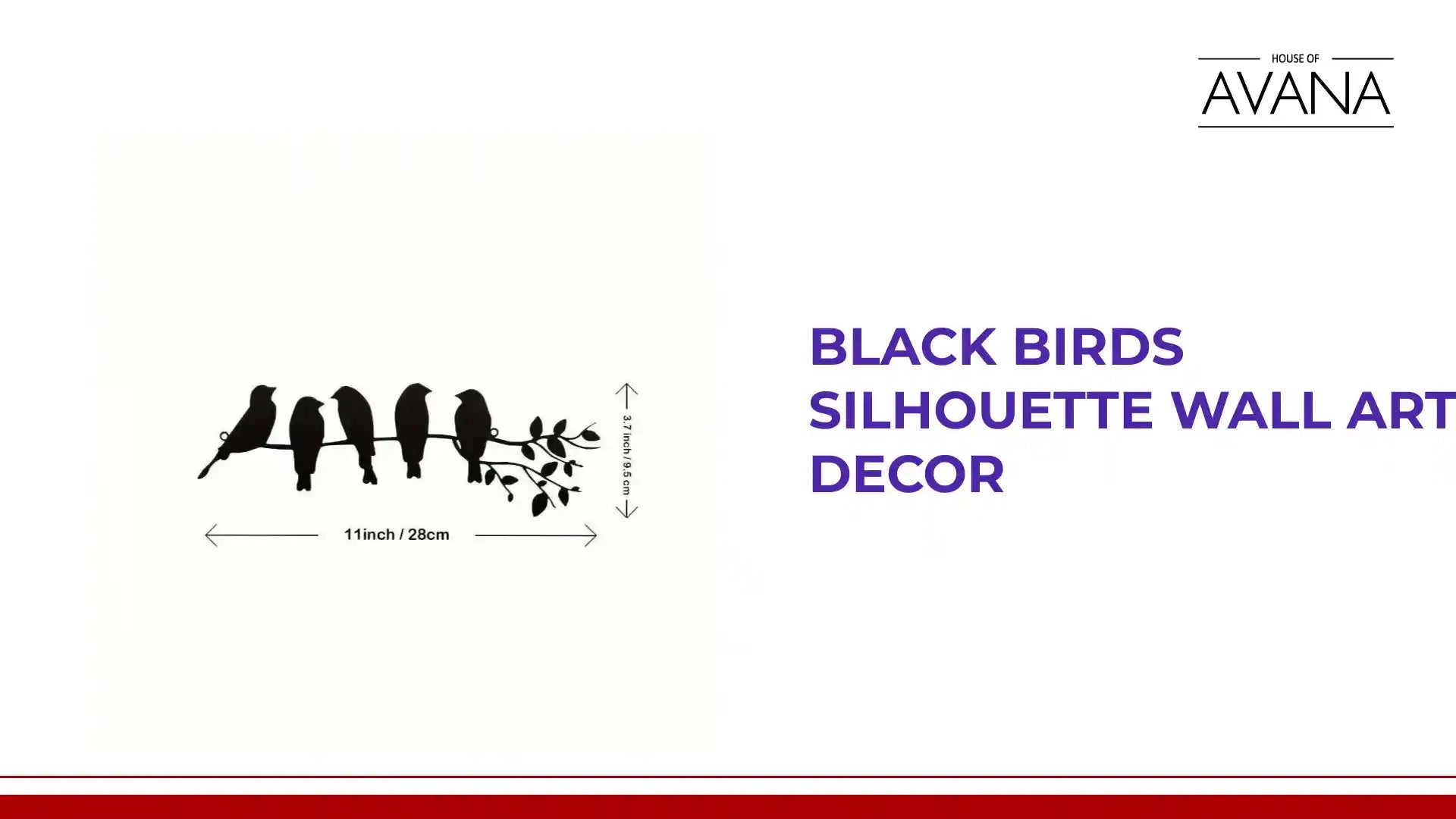 Black Birds Silhouette Wall Art Decor by@Outfy