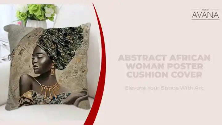 Abstract African Woman Poster Cushion Cover by@Outfy