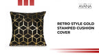 Retro Style Gold Stamped Cushion Cover by@Outfy