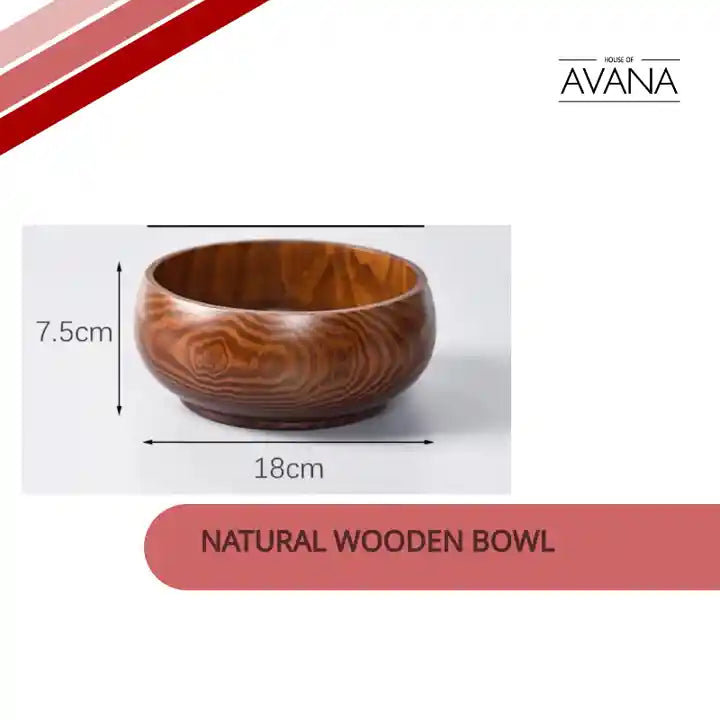 Natural Wooden Bowl by@Outfy