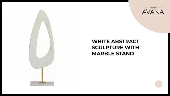 White Abstract Sculpture with Marble Stand by@Outfy