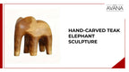 Hand-Carved Teak Elephant Sculpture by@Outfy