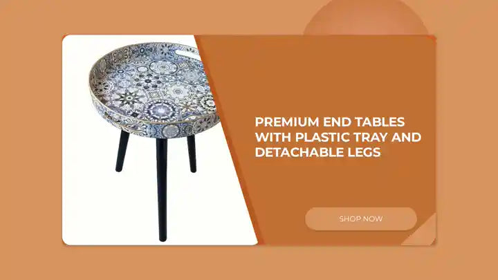 Premium End Tables with Plastic Tray and Detachable Legs by@Outfy