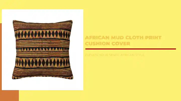 African Mud Cloth Print Cushion Cover by@Outfy