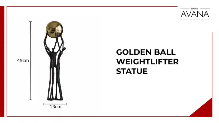 Golden Ball Weightlifter Statue by@Outfy