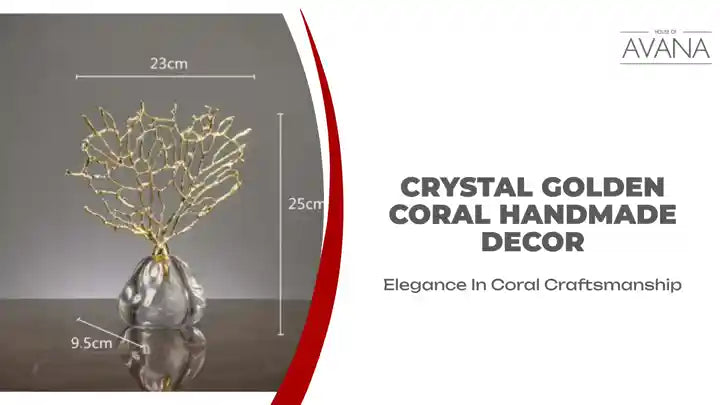 Crystal Golden Coral Handmade Decor by@Outfy