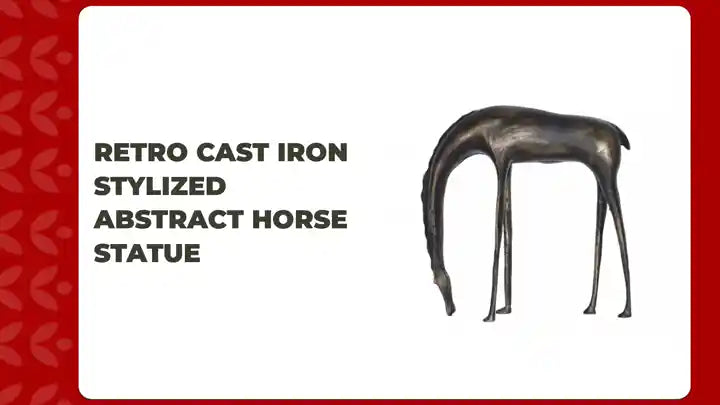Retro Cast Iron Stylized Abstract Horse Statue by@Outfy