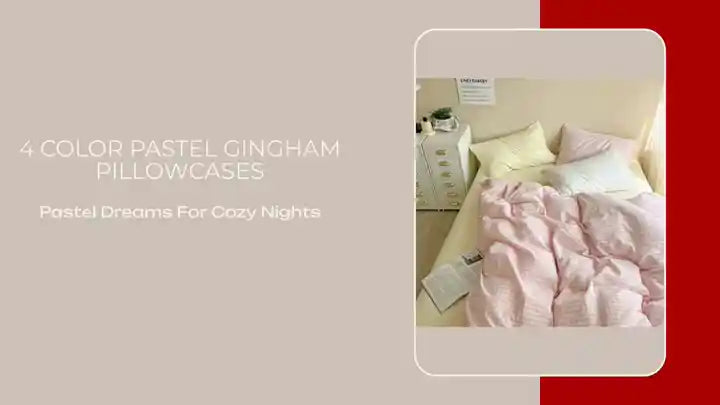4 Color Pastel Gingham Pillowcases by@Outfy