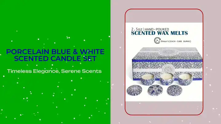 Porcelain Blue &amp; White Scented Candle Set by@Outfy