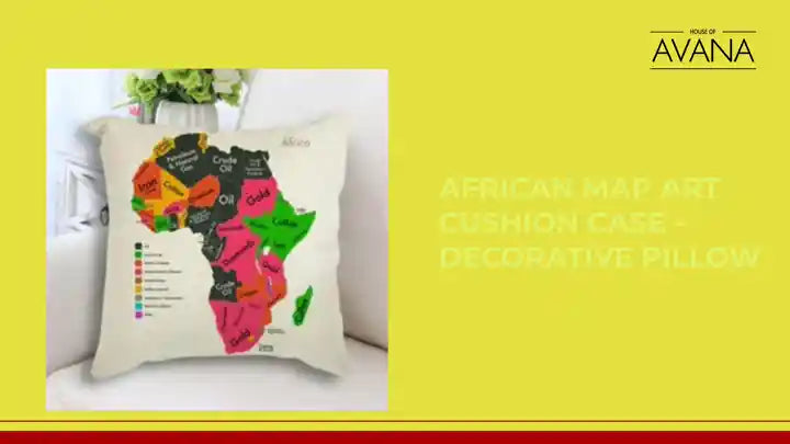 African Map Art Cushion Case - Decorative Pillow by@Outfy