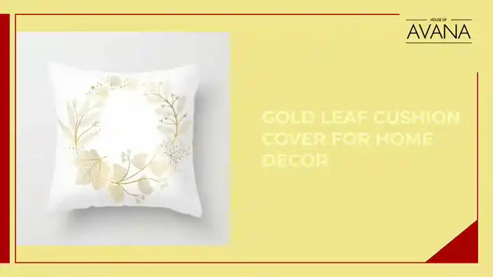 Gold Leaf Cushion Cover for Home Decor by@Outfy