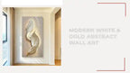 Modern White &amp; Gold Abstract Wall Art by@Outfy