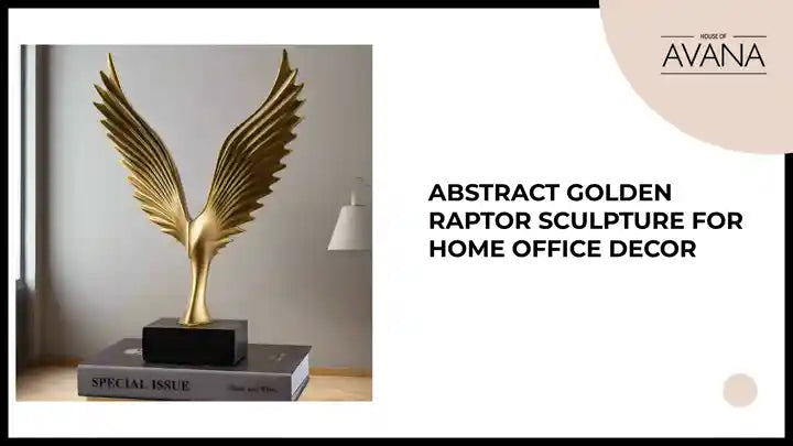Abstract Golden Raptor Sculpture for Home Office Decor by@Outfy