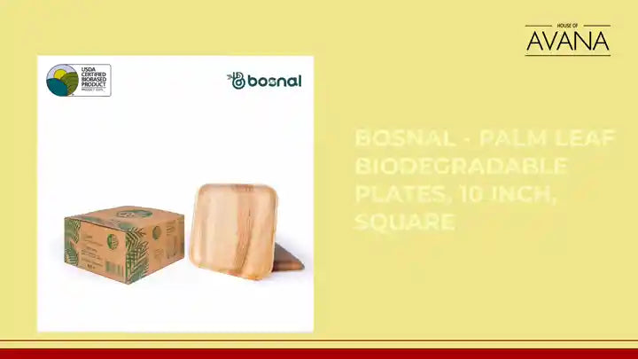 Bosnal - Palm Leaf Biodegradable Plates, 10 inch, Square by@Outfy