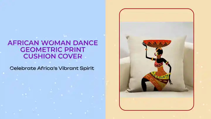 African Woman Dance Geometric Print Cushion Cover by@Outfy