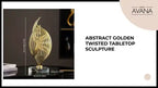 Abstract Golden Twisted Tabletop Sculpture by@Outfy