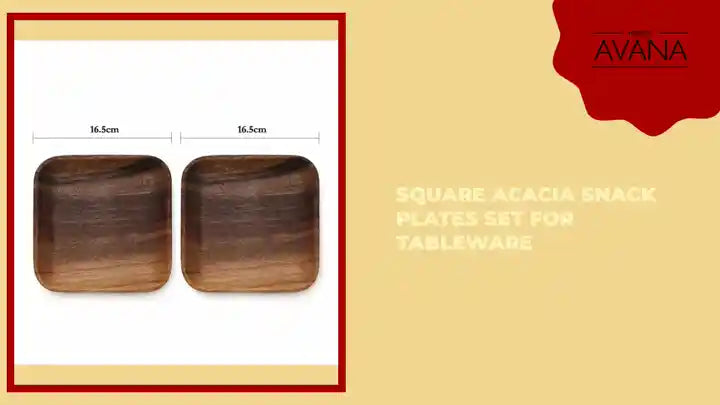 Square Acacia Snack Plates Set for Tableware by@Outfy