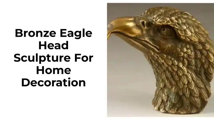 Bronze Eagle Head Sculpture for Home Decoration by@Outfy