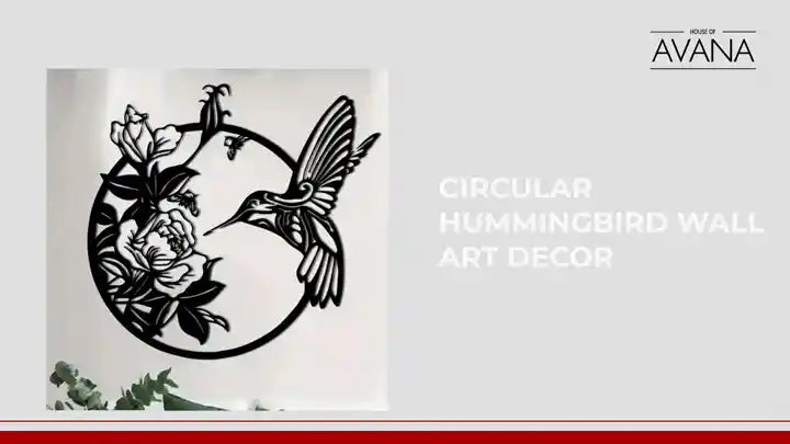 Circular Hummingbird Wall Art Decor by@Outfy