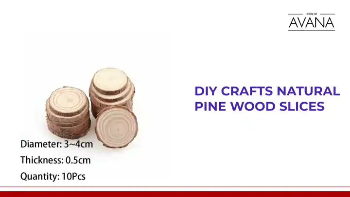 DIY Crafts Natural Pine Wood Slices by@Outfy