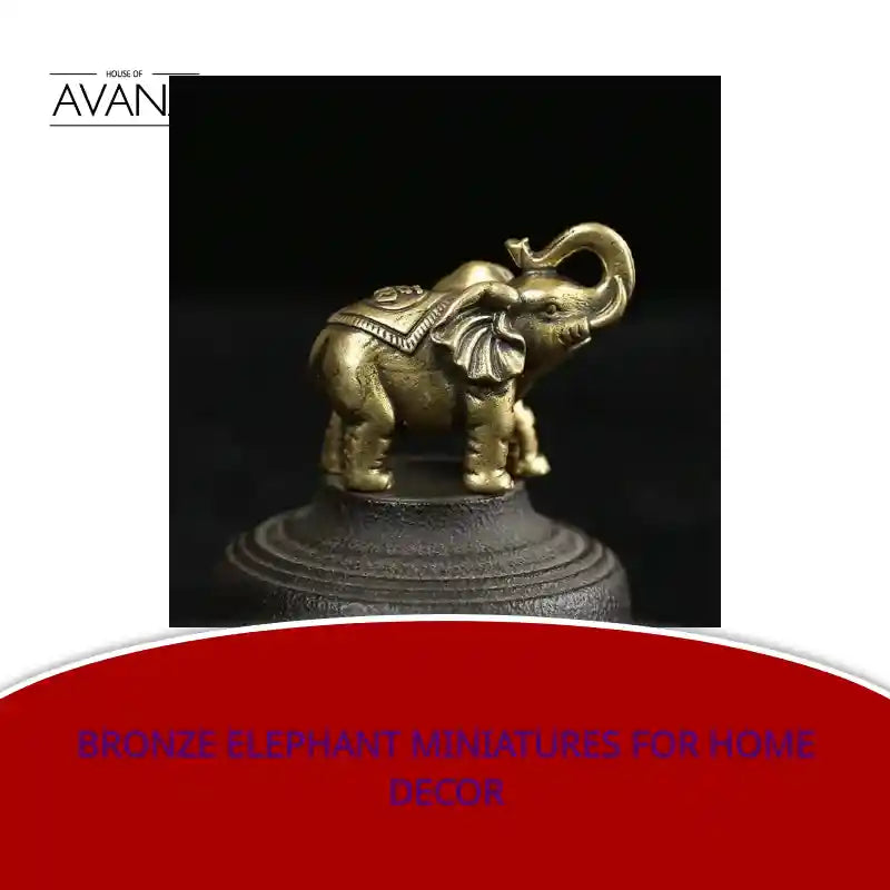 Bronze Elephant Miniatures for Home Decor by@Outfy