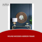 Round Wooden Mirror Frame by@Outfy