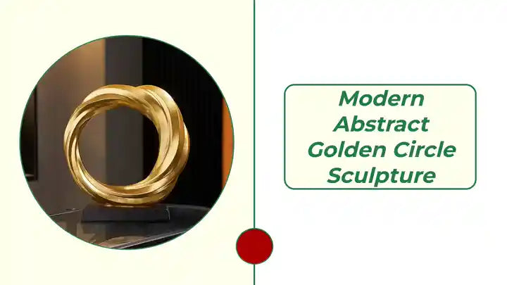 Modern Abstract Golden Circle Sculpture by@Outfy