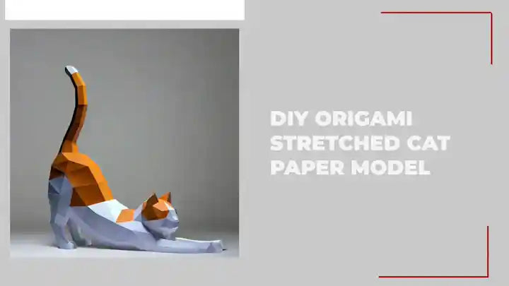 DIY Origami Stretched Cat Paper Model by@Outfy