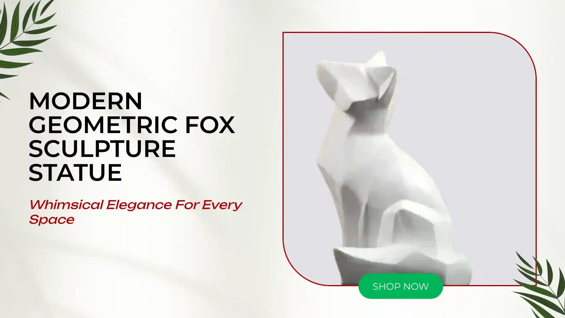 Modern Geometric Fox Sculpture Statue by@Outfy