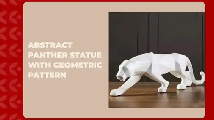 Abstract Panther Statue with Geometric Pattern by@Outfy