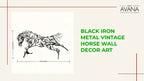 Black Iron Metal Vintage Horse Wall Decor Art by@Outfy