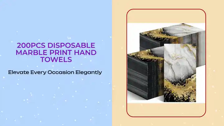 200pcs Disposable Marble Print Hand Towels by@Outfy