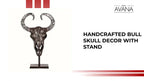 Handcrafted Bull Skull Decor With Stand by@Outfy