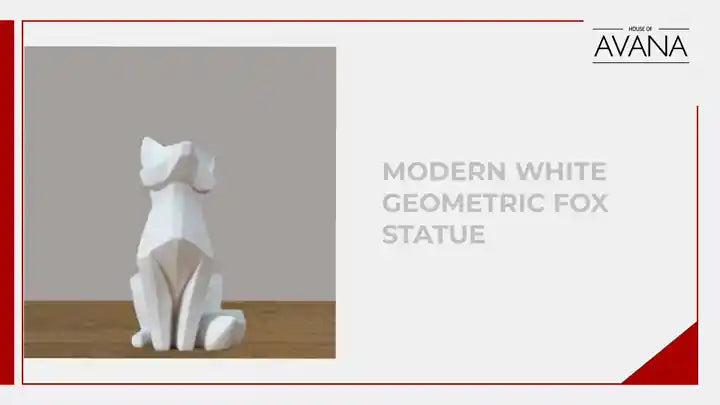 Modern White Geometric Fox Statue by@Outfy