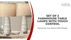 Set of 2 Farmhouse Table Lamps with Touch Control by@Outfy