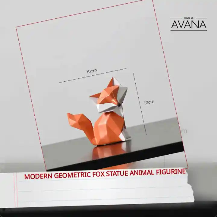 Modern Geometric Fox Statue Animal Figurine by@Outfy