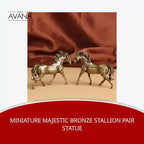 Miniature Majestic Bronze Stallion Pair Statue by@Outfy