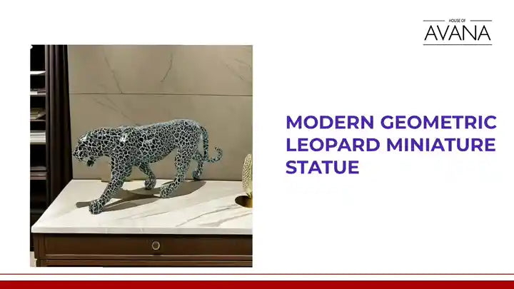 Modern Geometric Leopard Miniature Statue by@Outfy