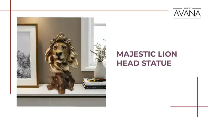 Majestic Lion Head Statue by@Outfy